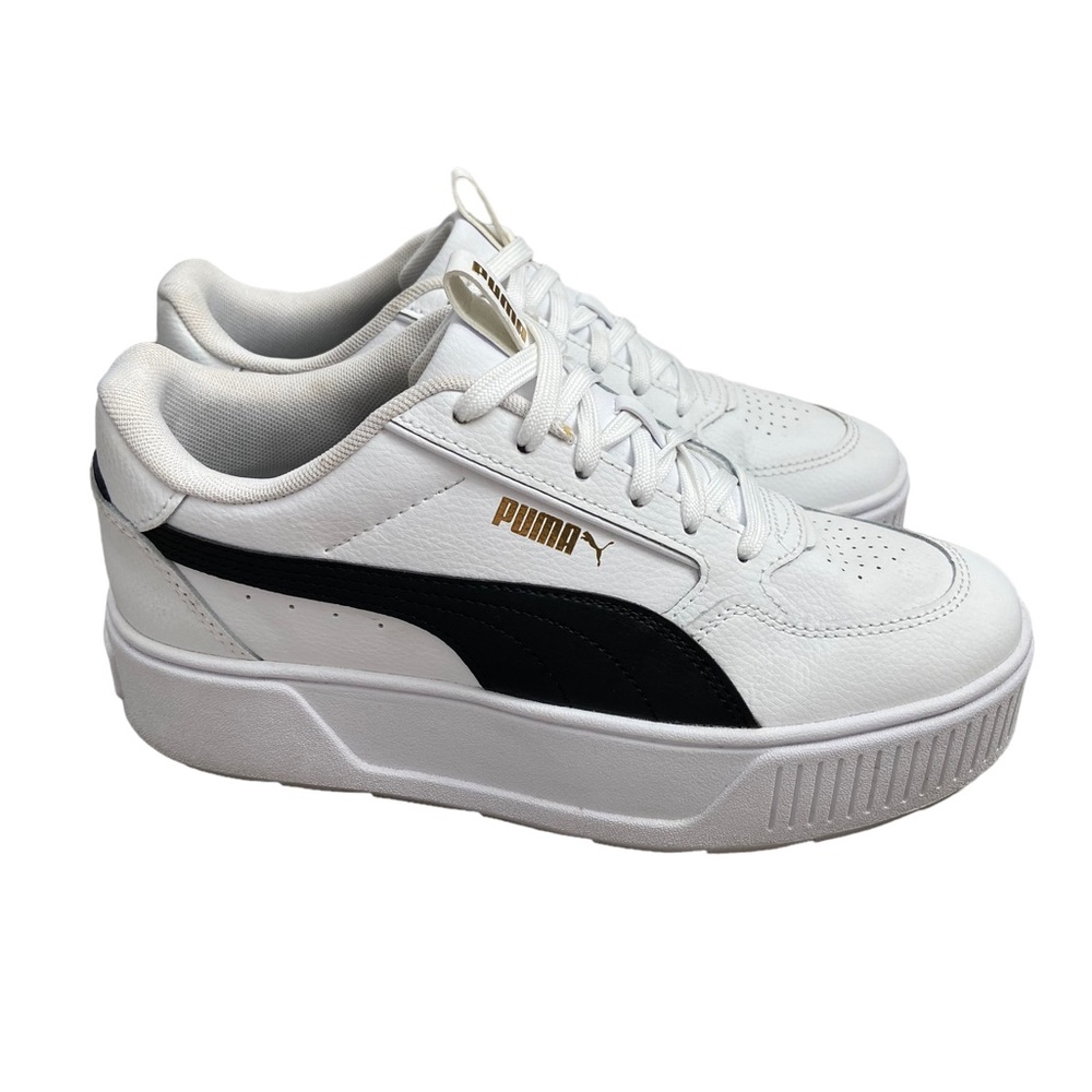 PUMA Karmen Rebelle Platform Sneakers White w/ Black Size 6